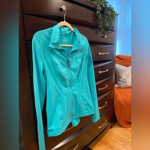 Turquoise Zip Up Athletic Wear Zella